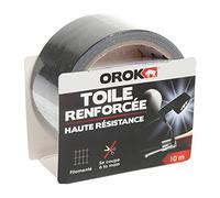 OROK - Rubans adhésifs (Bricolage), Duct Tape, Ruban adhésif en tissu - Ruban adhésif toilé pour réparation 10m x 48mm, Toile adhésive renforcée 10 x 48mm - Haute résistance - Intérieur & extérieur