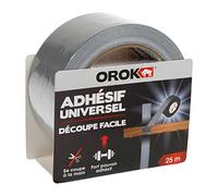 OROK - Rubans adhésifs (Bricolage), Duct Tape, Ruban adhésif en tissu - Ruban adhésif universel gris, ruban adhésif toilé argent 25m x 50mm, ruban adhésif armé gris 25m x 50mm - Haute résistance