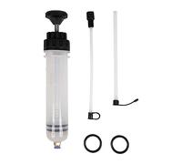 OROK - Seringue multiusage - Contenance: 200 ml - Fournie avec 2 tuyaux et 2 joints de diamètre 4 cm - Longueur tuyaux: 20.5 et 22 cm - Permet d'aspirer tous types d'huiles - Longueur: 29.5 cm