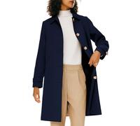 Orolay Femme Trench-Coat Coupe-vent Mi-Long Manteau avec Ceinture Marine S