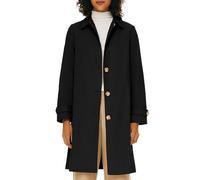 Orolay Trench-Coat Mi-Long à Boutonnage Simple pour Femme Manteau D'extérieur Coupe-Vent à Revers Classique Noir XL