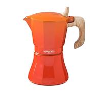 Oroley Cafetière Italienne Petra 6 Tasses Orange Aluminium