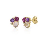 Orolino Boucles d'oreilles jaune / violet / bourgogne / blanc, Taille One Size
