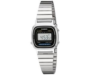 Orologio CASIO Vintage LA670W-1A Donna Acciaio Nero Chrono Classico Digitale FIV