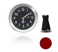 Orologio da Auto, Mini Orologio Luminoso al Quarzo, Orologio Universale per Cruscotto Auto con Clip per Bocchetta dell'Aria, Orologio Adesivo per Decorazione Interni per Auto(Nero)