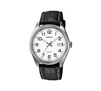 Casio Montre homme MTP-1302PL-7BVEF - Bracelet cuir, cadran blanc, Quartz, étanche 5 ATM
