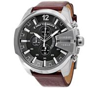 DIESEL homme Montre à affichage analogique 'MEGA CHIEF' brun foncé / argent, Gris One Size