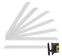 OROMYO Lot de 6 lames de scie sabre 228/305 mm en acier inoxydable pour os et viande, scie à métaux avec mallette de rangement, pour couper du bœuf, de la viande congelée, des os