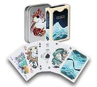 oroora, Bohwa Card Tichu Jeu de société + étui, 100 % plastique étanche, taille poker, plastique gaufré de qualité, 1 jeu de cartes + 1 étui.