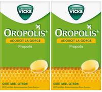 OROPOLIS MIEL CITRON Adoucit la gorge 20 pastilles du Laboratoire Vicks (Lot de 2)