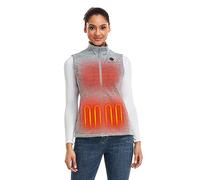 ORORO Gilet chauffant en polaire pour femme - Avec batterie externe - Chargeur non inclus, gris clair, S