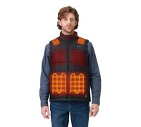 ORORO Gilet Chauffant Homme à 7 Zones et Double Commande, avec Batterie Externe et Chauffage des Épaules - Chargeur Non Inclus (Noir Neutre, M)
