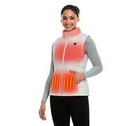 ORORO Gilet chauffant pour femme avec Power Bank, gilet chauffant pour femme jusqu'à 10 heures de chaleur, Blanc laiteux., XL