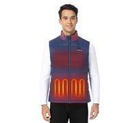 ORORO Gilet chauffant pour homme avec batterie externe - Jusqu'à 10 heures de chaleur (chargeur non inclus), bleu marine, XL