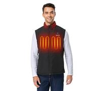 ORORO Gilet de golf chauffant pour homme avec manches zippées, veste chauffante légère pour le golf avec batterie, Noir neutre, L