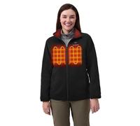 ORORO Veste polaire chauffante pour femme avec fermeture éclair intégrale avec batterie externe USB-C, jusqu'à 10 heures de chaleur, Noir , M