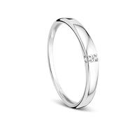 Orovi Bague Femme - Or Blanc 9 Carats (375) - Bague Or avec Diamants naturels serti en Tension, Alliance 4 Diamants, Anneau Hypoallergénique, Taille 50, Bijoux Femme, Boite a Bijoux Incluse