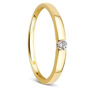 Orovi Bague Femme - Or Jaune 8 Carats (333) - Bague Or avec Diamant naturel serti en Tension, Alliance Diamant Solitaire, Anneau Hypoallergénique, Taille 54, Bijoux Femme, Boite a Bijoux Incluse