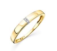 Orovi Bague Femme - Or Jaune 9 Carats (375) - Bague Or avec Diamants naturels serti en Tension, Alliance 4 Diamants, Anneau Hypoallergénique, Taille 54, Bijoux Femme, Boite a Bijoux Incluse