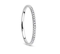 Orovi Bague pour femme en or blanc 0,09 carat avec diamant éternité 18 carats (750) et diamants brillants, Or, Diamant