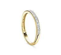 Orovi bijoux femmes bague en or jaune avec diamants 0,05 ct bague éternité 14 carats (585) or