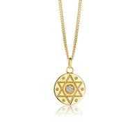Orovi Collier Femme/Collier Homme, Argent 925 Plaqué Or 18K, Chaine Argent et Pendentif Etoile de David, Pendentif Medaille, Bijoux Pour Femmes, Bijoux Femme Hypoallergéniques, Boite Cadeau Incluse
