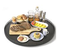 Oroyutor Plateau tournant Lazy Susan en bois de chêne de 45,7 cm pour table de salle à manger, grand organisateur rond pour comptoir de cuisine, plateau rotatif à 360° pour l'organisation des épices