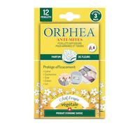Orphea Anti Mites Textile Feuilletts pour Armoires et Tiroirs (12 pieces) Naturel, Parfum de Fleurs. Anti Mites Ideal pour Vetements, Il agit Immediatement - Durée 3 Mois