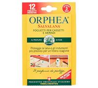 ORPHEA SALVALANA, Feuilles pour tiroirs et armoires, protège la Laine et Les vêtements Toute la Saison, Parfum de Fleurs, 12 Feuilles émanateurs