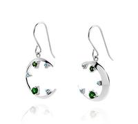 Orphelia Femme Argent 925 blanc Ronde Topaze Boucles d'oreilles pendantes ZO-7497