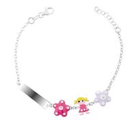 ORPHELIA SILVER Bracelet Flowers + Doll Zirc Argent Sterling 925 millièmes