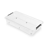 Orplast SimpleStore Boite Rangement Bedroller avec Couvercle et Roues ca. 35 l - Boite De Rangement Plastique 76 x 39 x 16 cm - Caisse Rangement - Boîte De Rangement Cuisine, École, Bureau, Atelier