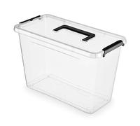 ORPLAST SimpleStore Boite Rangement Handle avec poignée ca. 13 l - Boite De Rangement Plastique 39,5 x 19,5 x 26,5 cm - Caisse Rangement - Boîte De Rangement Cuisine, École, Bureau, Atelier
