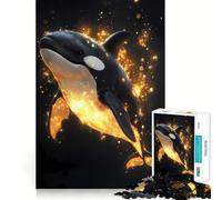 Orque dans Une lumière dorée Puzzle de 1000 pièces pour Adultes Jeu de réflexion Jeu d'intérieur Découpe précise Pièce d'art (38x52cm)