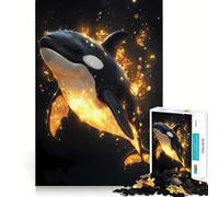 Orque dans Une lumière dorée Puzzle de 1000 pièces pour Adultes pour stimuler la mémoire et se détendre mentalement Découpe de qualité supérieure Surprise chaleureuse (50x75cm)