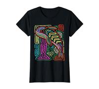 Orque Orque Mola Art par Panama Kuna Tribe T-Shirt, Femme, Noir, XXL