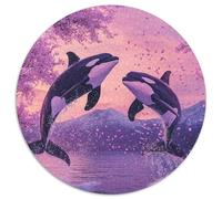 Orques sautant Hors de l'eau Puzzles pour Adultes 1000pcs (67.5x67.5cm),Jeux De Défi Scène de Nature Fantastique