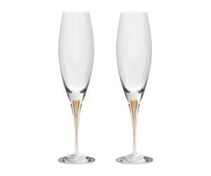 Orrefors Flûte à champagne Intermezzo 26 cl. lot de 2 Or