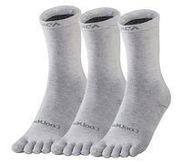 OrrinSports Chaussettes d'Orteils Liner Crew pour Hommes Femmes - Coolmax Cinq Doigts 3 Paires pour Courir