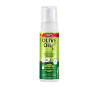 ORS Olive Oil Hold & Shine Mousse Capillaire 207 ml - avec du collagène, du panthénol et de l'huile d'olive pour des cheveux sains, hydratés et brillants, longue durée sans alourdissement