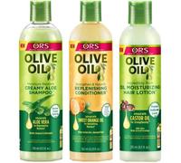 ORS Shampoing crémeux à l'huile d'olive, après-shampoing réparateur, lotion pour cheveux, lot de 1