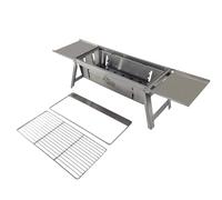 Orsochef - Barbecue en acier inoxydable pour Arrosticini, brochettes, pain, viande et poisson ; pliable ; idéal pour les cheminées, les barbecues et le camping ; Modèle Ercolino 2.0