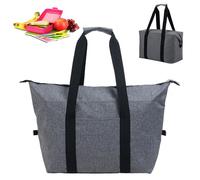 Orssmigs 20L Glaciere Souple Isotherme, Sac Isotherme Courses Pliable Sac Pique Nique Glaciere Repas pour Travail, Ecole, Plage (Gris)