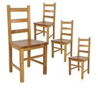 ORTA - Lot de 4 Chaises Teinté Chêne et Assises en Bois - Altobuy Beige G