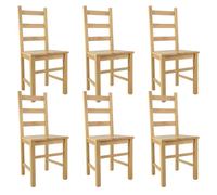 ORTA - Lot de 6 Chaises Naturelles et Assises en Bois - Altobuy Beige