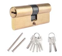 ORTAVA Cylindre de verrouillage, serrure à cylindre 35/35, longueur totale 70 mm, cylindre de fermeture double profilé avec deux vis, peut être connecté sur demande pour tous types de portes