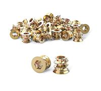 ORTAVA Lot de 20 écrous à visser M6 x 10 mm - Inserts filetés pour bois M6 - Écrous filetés hexagonaux galvanisés pour assortiment de meubles en bois