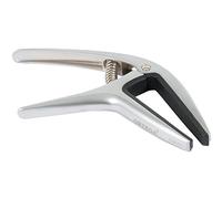 Ortega Guitares Twin Capodastre - Réversible 2 Voies Compatible avec Courbe et Plat Arrondi Classique, Chrome