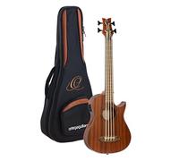 Ortega Guitars Basse de Voyage électro-acoustique - fretless - Série Lizard - Ukulélé Basse - housse incluse - Acajou massif (LIZZY-PRO)