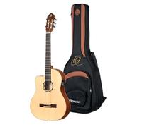Ortega Guitars Guitare Classique Gaucher - Électro-Acoustique, 4/4, Slim Neck - Family Series - Housse Incluse - Épicéa / Acajou, Naturel (RCE125SN-L)